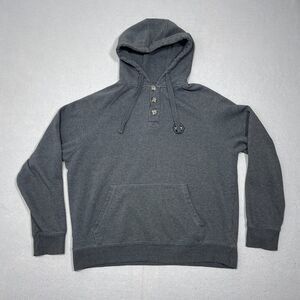 Oakley Factory Pilot Gray Pullover Hoodie 3-Button Thermal Men M‎ Charcoal Gray